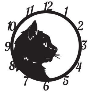 Ρολόγια Τοίχου Απο Plexi Glass Και Ξύλο Προσωπ/να - Γάτα