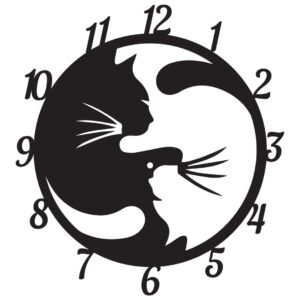 Ρολόγια Τοίχου Απο Plexi Glass Και Ξύλο Προσωπ/να - Γάτα