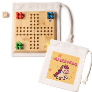 Ξύλινος Γκρινιάρης με Όνομα σε Πουγκί – Κλασικό Επιτραπέζιο