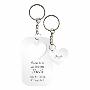 Μπομπονιέρα Βάπτισης Μπρελόκ - Χειρ/τη & Εξατ/νη με Όνομα