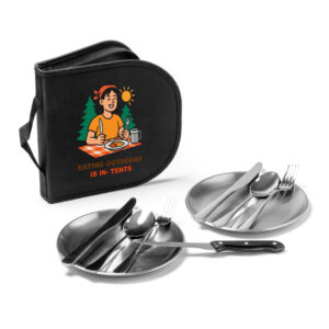 Προσ/μένο Σετ Μαχ/ρουνα & Πιάτα "Eating Outdoors Is In-Tents"