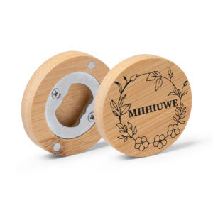 Στρογγυλό Ξύλινο Ανοιχτήρι Μαγνήτης με Εκτύπωση ή Χάραξη