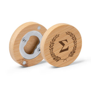 Στρογγυλό Ξύλινο Ανοιχτήρι Μαγνήτης με Εκτύπωση ή Χάραξη