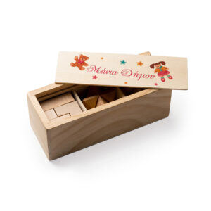 Ξύλινος Γρίφος Παζλ με Όνομα σε Κουτί