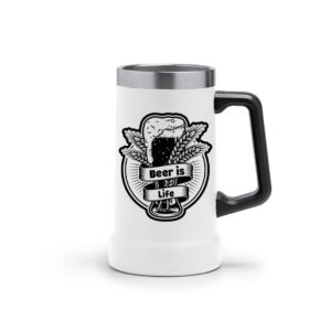 Ποτήρι Μπύρας Ανοξείδωτο με Εκτύπωση – “Beer is Life”