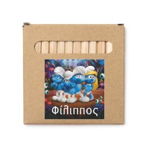 Οικολογικό Σετ με 12 Ξυλομπογιές & Όνομα – Δώρο Πάρτυ