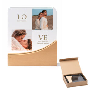 Προσωπ/μένη γυάλινη πλακέτα με φωτογραφία με ξύλινη βάση