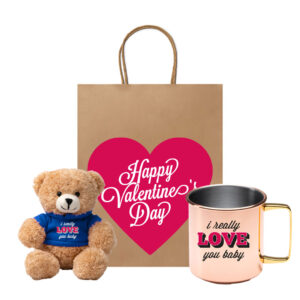 Προσωπ/μένο Σετ Δώρου (Τσάντα, Λούτρινο Αρκουδάκι &  Κούπα)