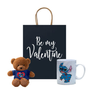 Σετ δώρου με αρκουδάκι και κούπα marble - Stitch