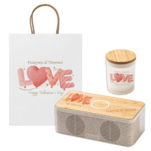Ορθογώνιο Ηχείο Bluetooth Και Κερί Δώρο Βαλεντίνου